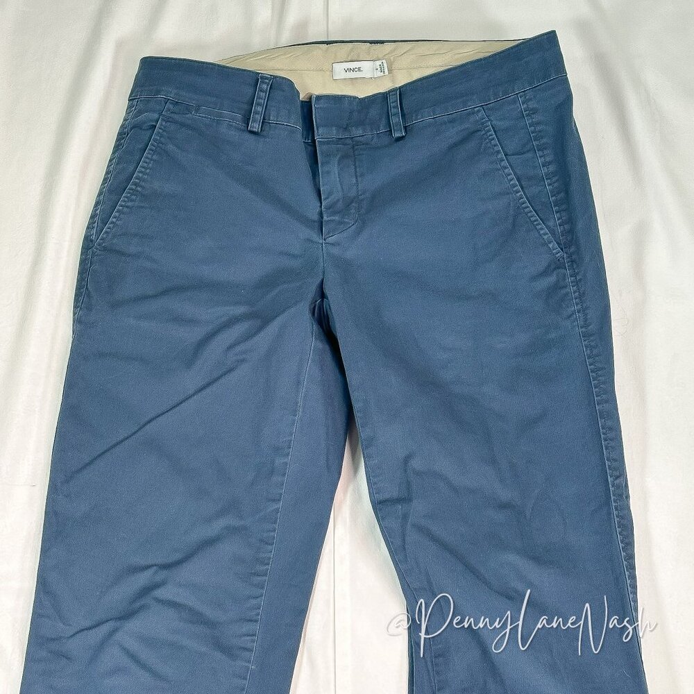 Vince Cuffed Boyfriend Chino Pants Size 2 Blue - Picture 4 of 11